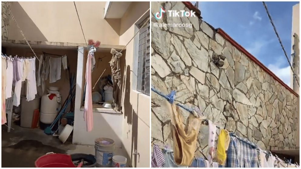 Describieron al tendedero como un sistema "eco friendly" y es viral (TikTok/@alemarcosg).