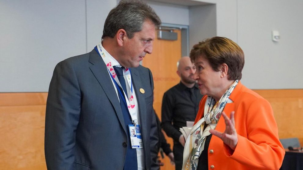 Sergio Massa junto a Kristalina Georgieva.