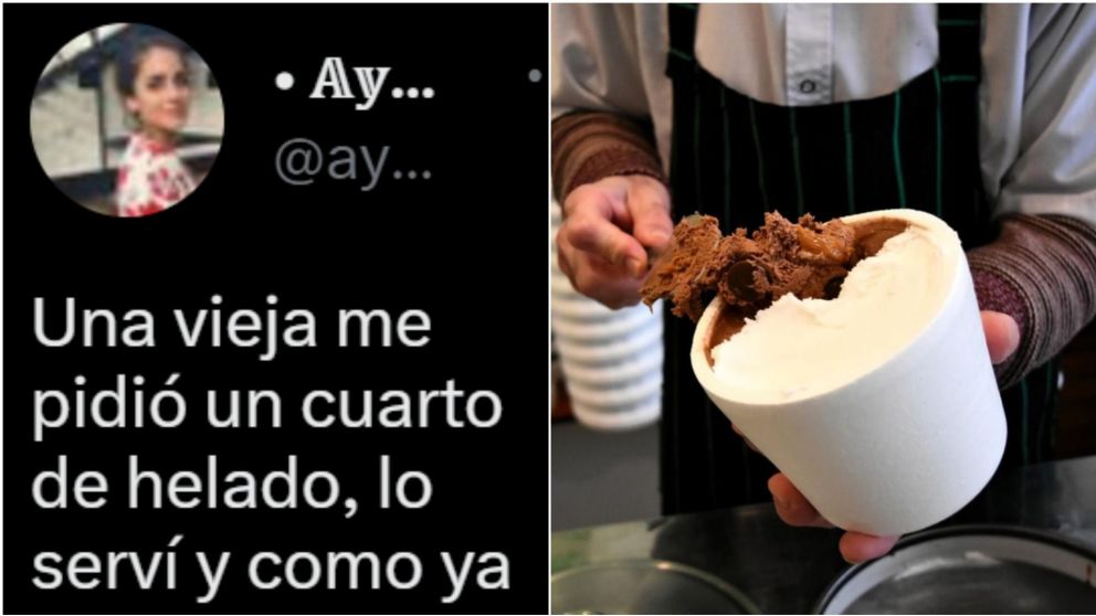 La empleada de una heladería compartió en Twitter la insólita situación que pasó con una clienta.