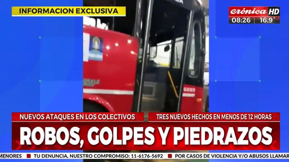 La pasajera atacada a culatazos viajaba en un colectivo de la línea 161 (Captura Crónica HD).