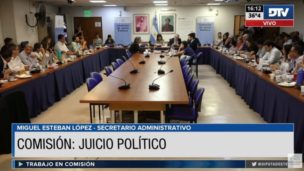 La Comisi�n de Juicio Pol�tico volver� a reunirse este martes (Captura de pantalla/Archivo).