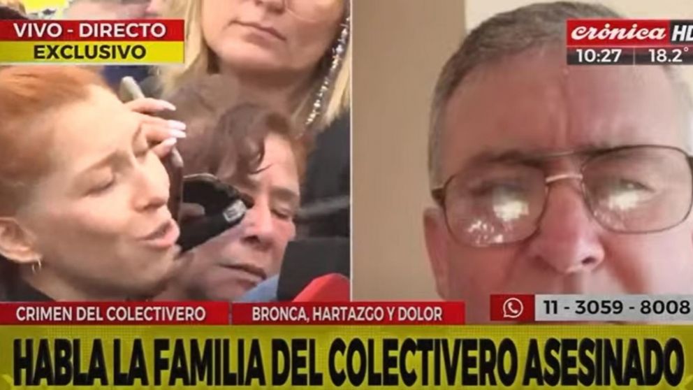 La hija del colectivero asesinado habló en el velorio del chofer (Captura de Crónica HD).