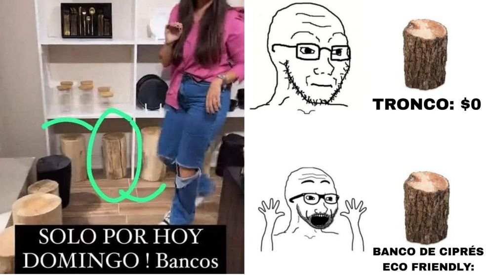 Un emprendimiento ofrece troncos para sentarse a un precio insólito.