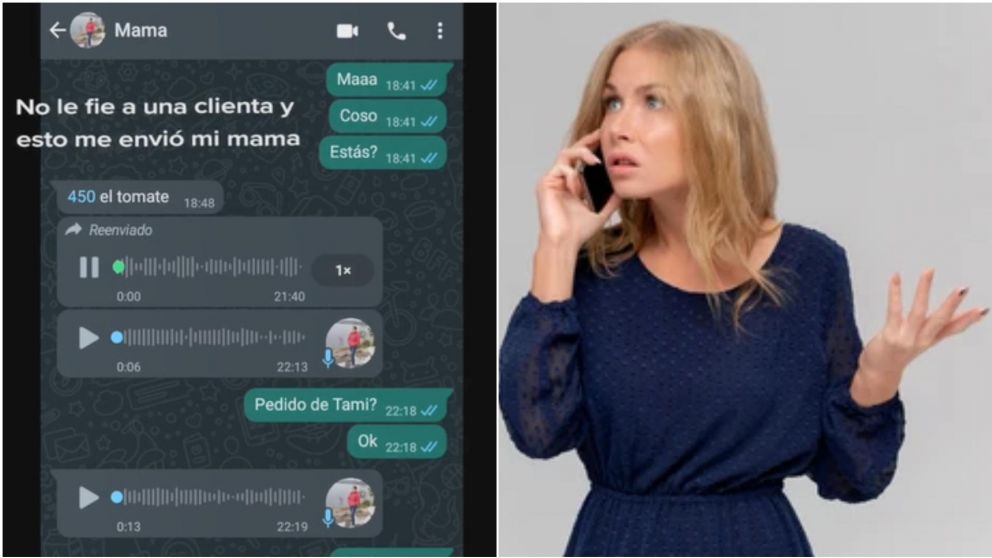 Una mujer se enojó con el empleado de un negocio porque no le fio.