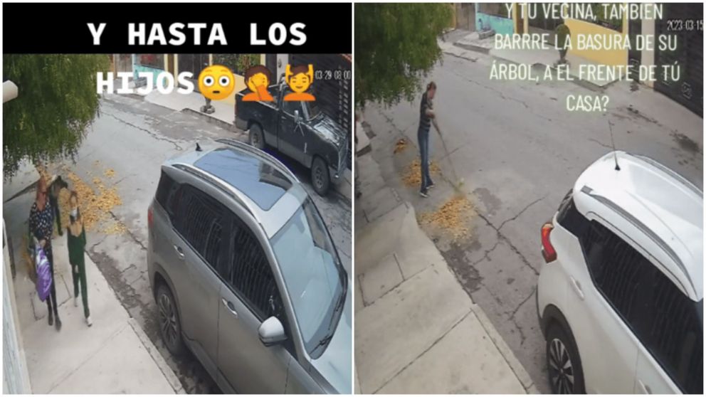 Joven descubrió que la vecina le tira la basura en su vereda y la escrachó (TikTok/@yusselilopez).