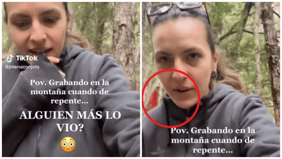 Una joven turista filmó a un "fantasma" en Bariloche y causó pánico en las redes sociales (TikTok@jmenaconjota).