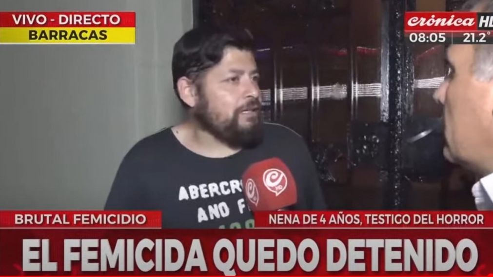Un vecino de Ana Domínguez habló con Crónica HD sobre el brutal femicidio ocurrido en Barracas (Capura de pantalla).