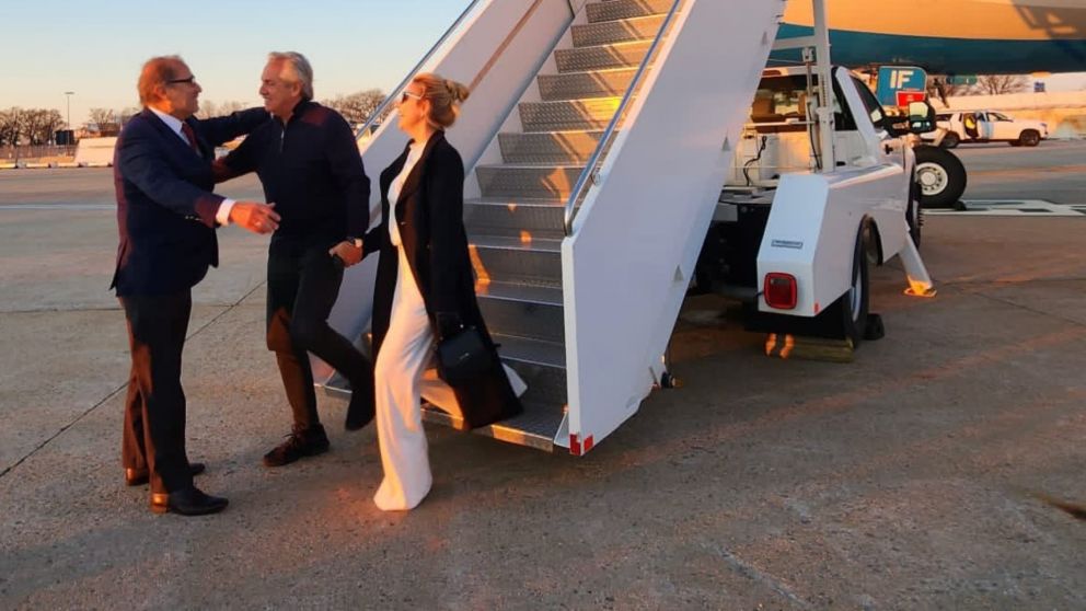 Así llegaba Alberto Fernández a Estados Unidos.