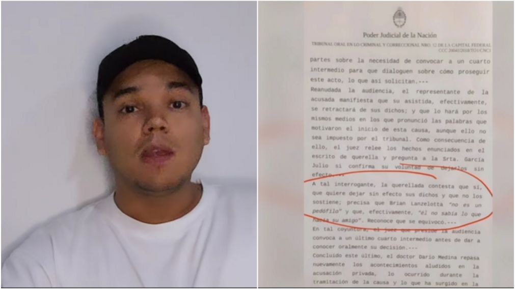 Brian Lanzelotta publicó un descargo en su Instagram.