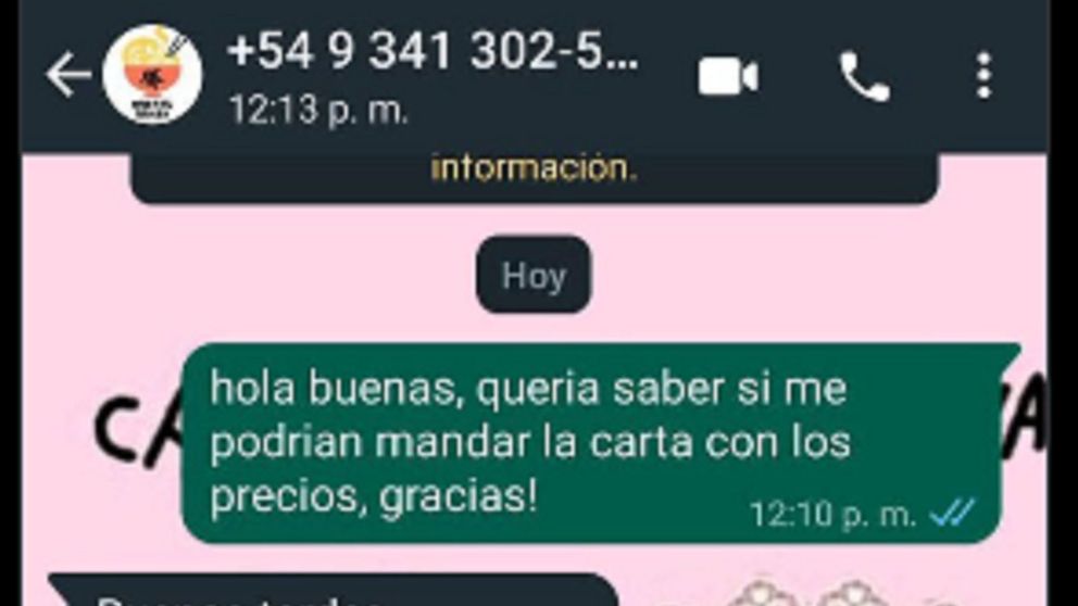 Le pidió la carta y los precios por chat y el propietario del restó le respondió de una manera insólita.
