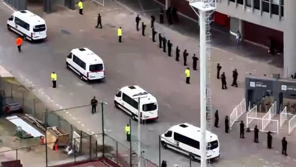 Así llegó la Scaloneta al estadio Monumental.