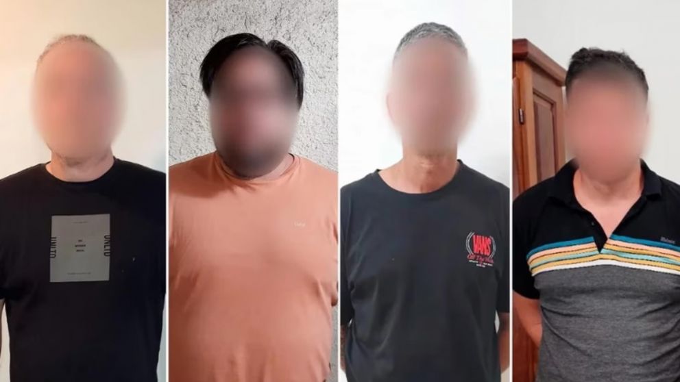 Marcelo Corazza y los otros tres sospechosos acusados de integrar una banda delictiva.