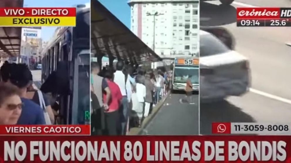 Al menos 80 l�neas de colectivos permanec�an paralizadas en el AMBA por una huelga de choferes (Cr�nica HD).