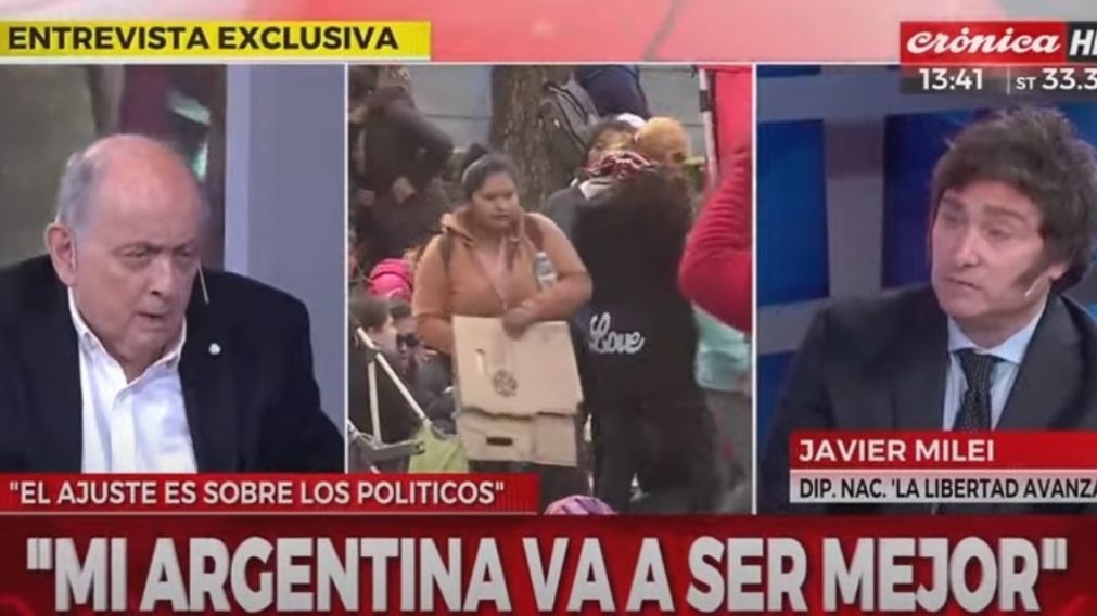 El representante del partido La Libertad Avanza afirm� que �este es el pa�s donde a los pol�ticos les va bien y a la gente le va para el traste�.