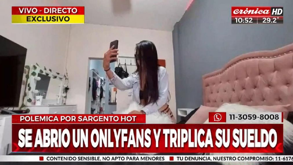 Mujer policía se abrió un OnlyFans y triplicó su sueldo: “Me respetan más que en la comisaría”. (Captura CRÓNICA HD).