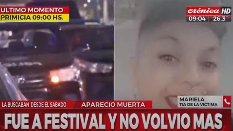 La víctima permanecía desaparecida desde el sábado último (Captura de Crónica HD)