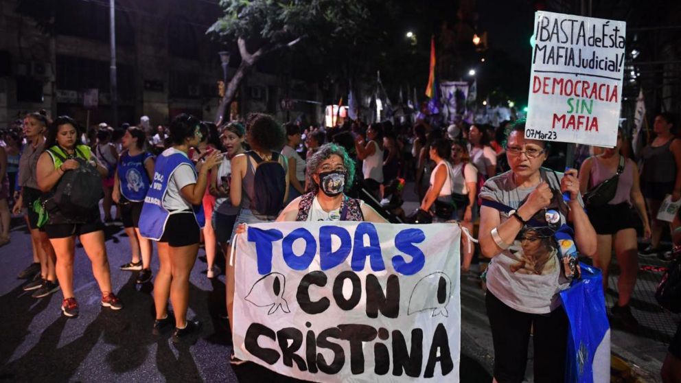 Manifestación en apoyo a Cristina Kirchner.