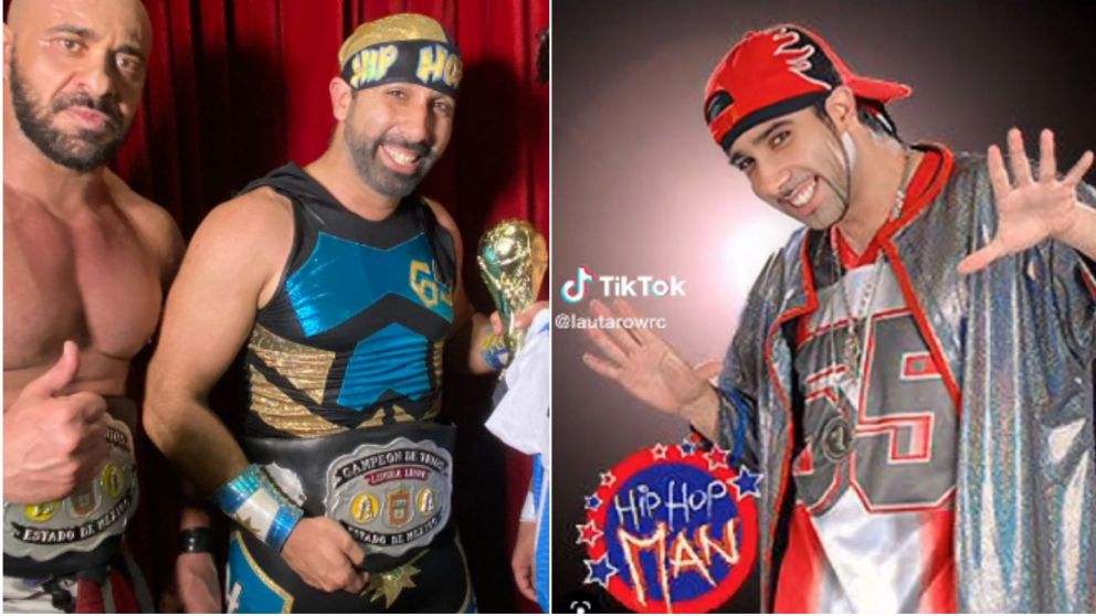 El peleador Hip-Hop Man fue muy popular durante su etapa en el programa  "100% Lucha" (TikTok/@lautarowrc/Twitter/@danyhiphopman).