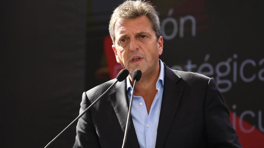 Sergio Massa presidió un acto en la provincia de Mendoza (Télam).