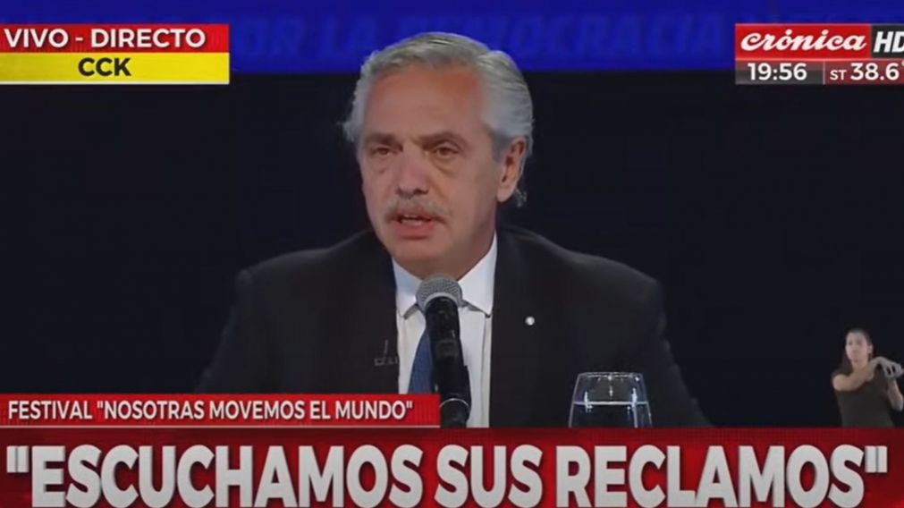 Alberto Fernández encabezó un acto en el CCK.