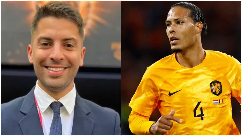 ¡El cruce menos pensado! Gastón Edul y Virgil van Dijk.