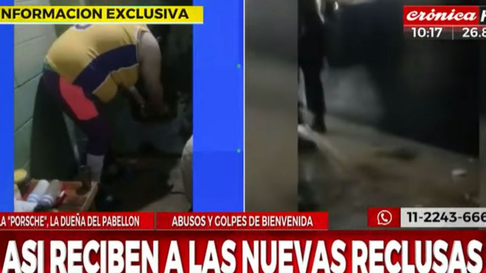 Las imágenes de cómo reciben a las reclusas, el resto de las internas.
