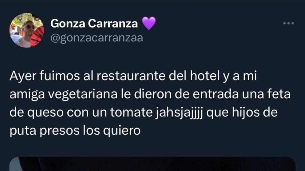 Es vegetariana, se hosped� en un hotel y qued� boquiabierta con su entrada �especial�.