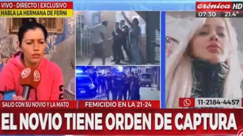 La hermana de la víctima habló sobre la muerte de su hermana (Captura de TV).