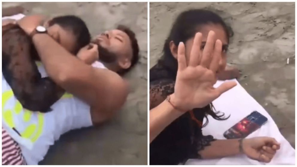 Hombre engañó a la pareja con su secretaria, lo dscubrieron en una playa y el momento es viral (TikTok/@_alejandro_ok).