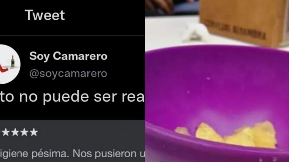 La fuerte cr�tica de un cliente de un restaurante por la asquerosa forma en que recibi� su comida. 