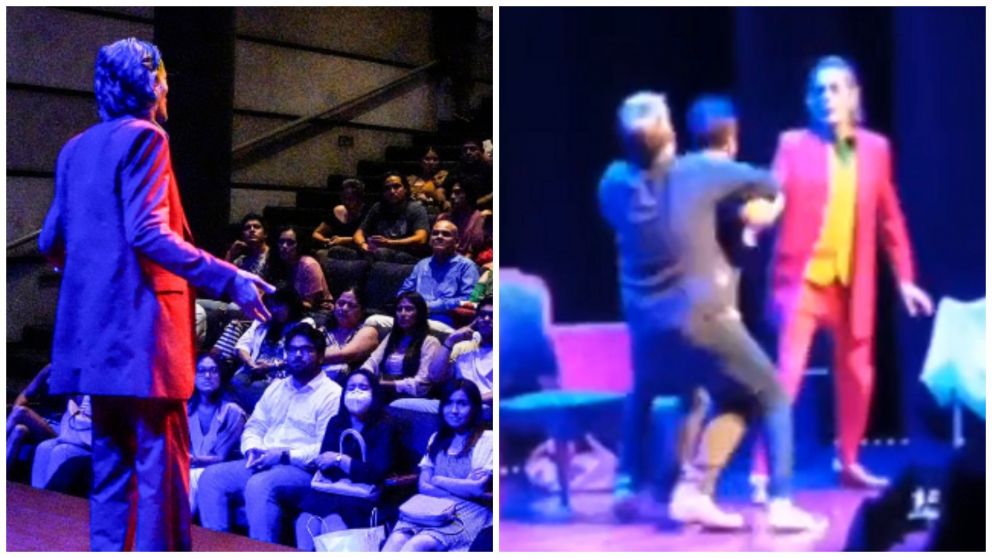 Agredieron al "Joker" argentino durante su presentación en Perú (Instagram/@lacuartaparedargentina).