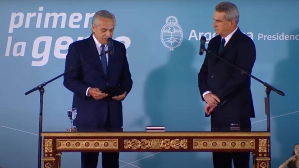 As� fue la jura de Agust�n Rossi como Jefe de Gabinete.