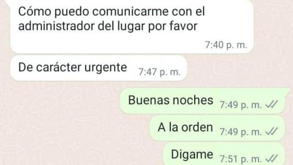 El diálogo del WhatsApp entre el cliente y el gerente del restaurante se volvió viral.