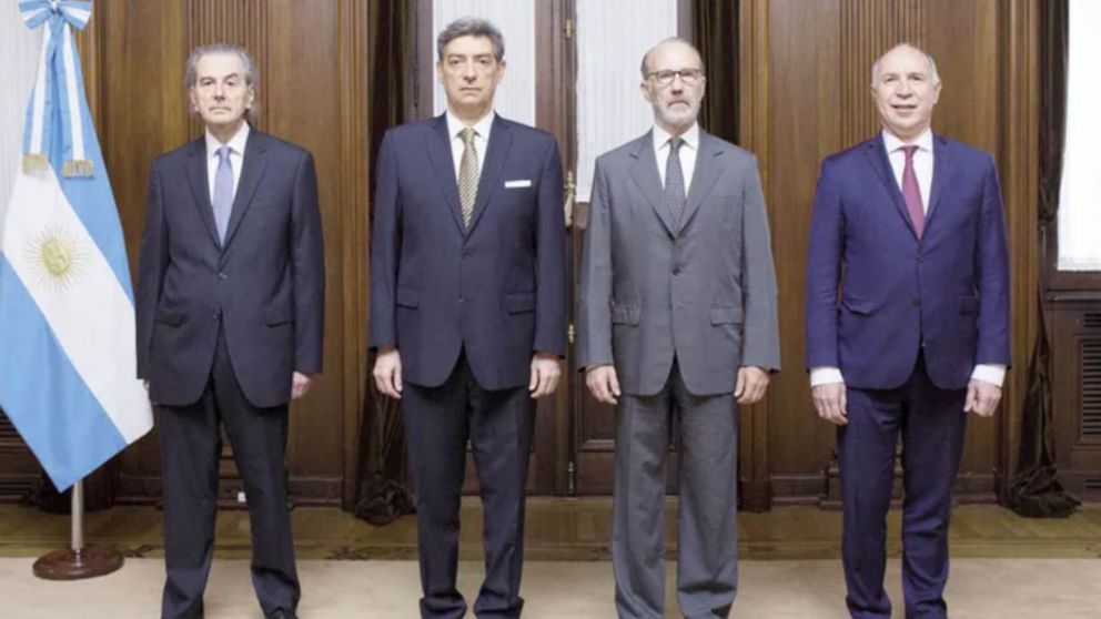 Juan Carlos Maqueda, Horacio Rosatti, Carlos Rosenkrantz y Ricardo Lorenzetti, miembros de la Corte Suprema.