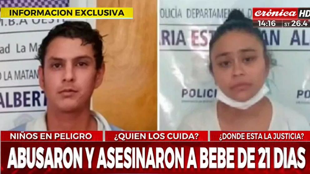 Horror y conmoción: detienen a una pareja acusada de asesinar a su beba de 21 días y la criatura tenía signos de abuso sexual