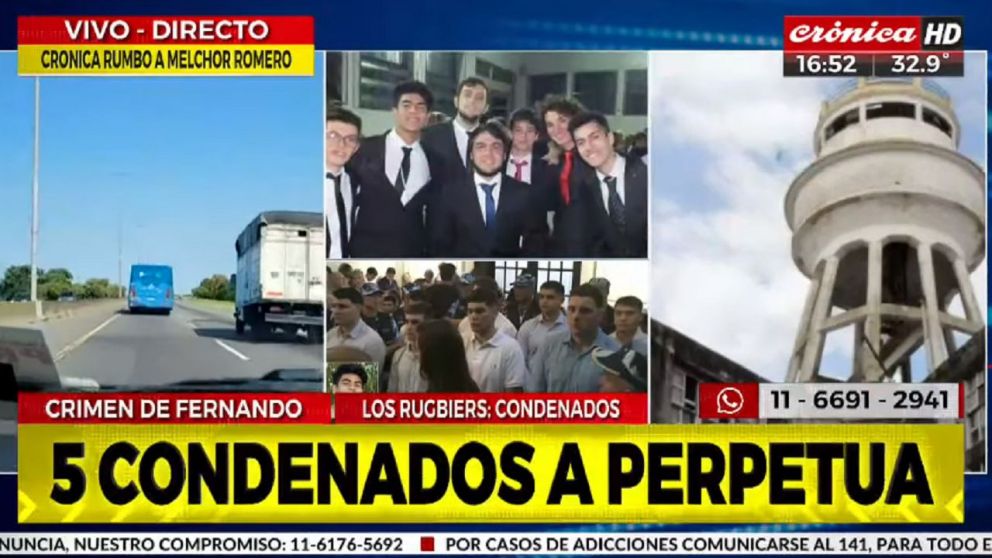 Crónica HD en vivo desde el penal de Melchor Romero donde están alojados los condenados por el crimen de Fernando Báez Sosa.