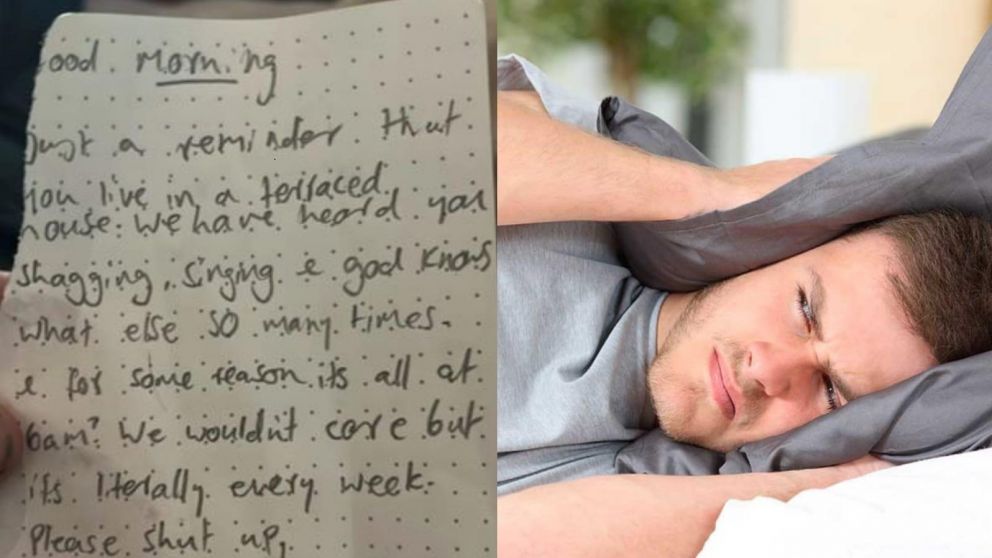 Le enviaron una carta a su vecino para que dejara de tener sexo a las 6 de la ma�ana.