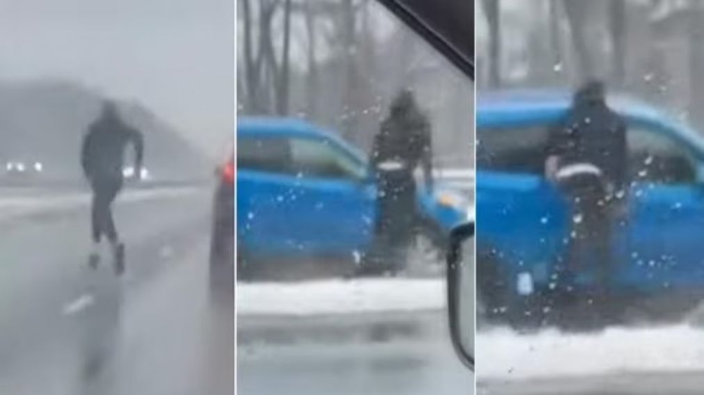 Un joven le salvó la vida a una mujer que sufrió un desmayo en plena autopista mientras manejaba (Imagen captura vídeo).