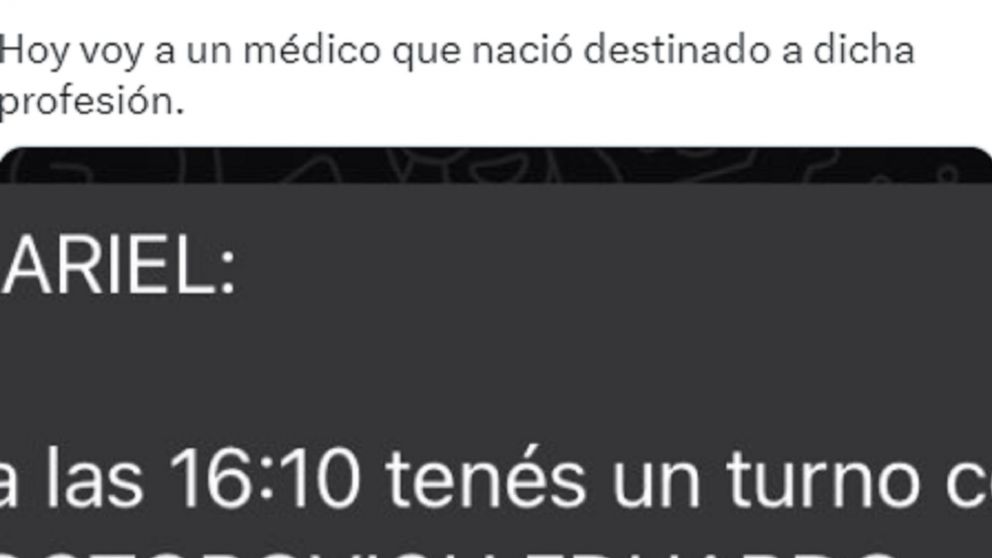 Pidió un turno médico y quedó anonadado por el nombre del profesional que le tocó.