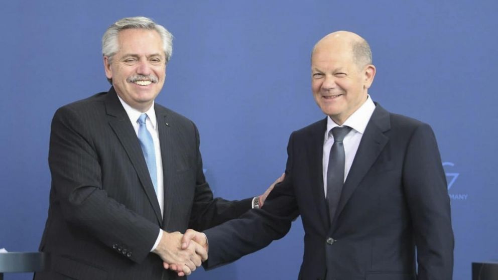 Alberto Fernández recibirá a Olaf Scholz en el Palacio San Martín (Télam).