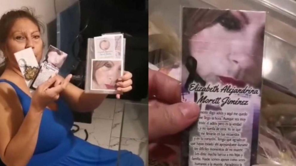 Una mujer preparó los souvenirs para su funeral y causó una gran polémica en las redes (Imagen captura vídeo).