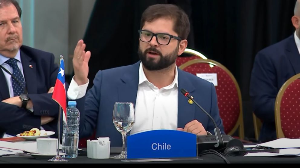 El presidente de Chile en la intervención de la CELAC.