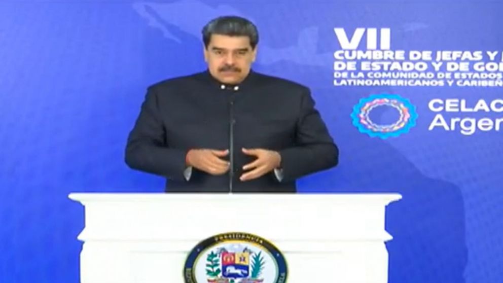 Nicolás Maduro habló en la Celac a través de un mensaje grabado (captura).