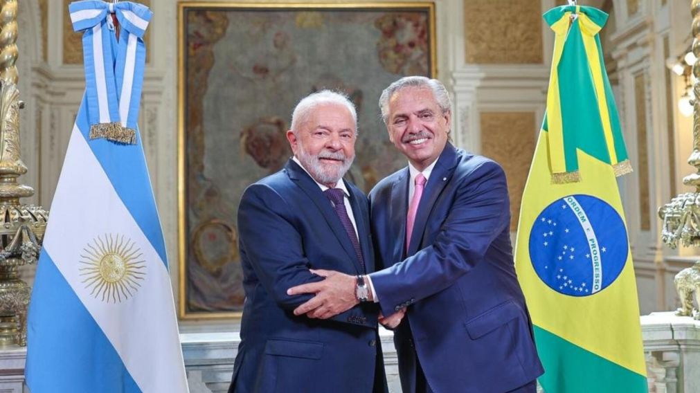 Lula Da Silva y Alberto Fernández, juntos en Casa Rosada (Gentileza @alferdez/Twitter).