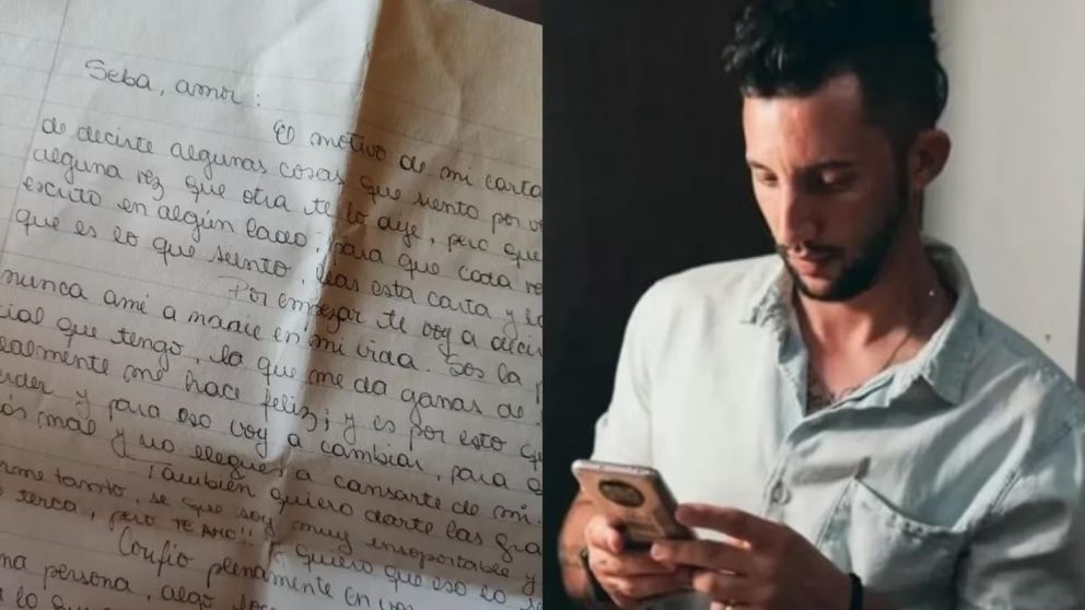 El hombre compartió el escrito en su cuenta de Twitter y relató cómo encontró la hoja con la dedicatoria amorosa.