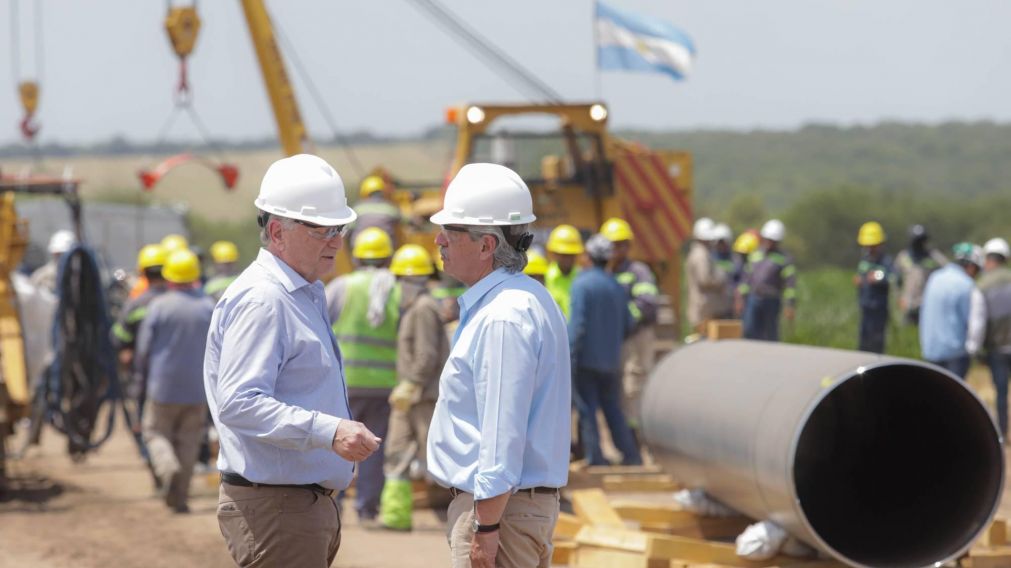 Alberto Fernández en el Gasoducto Presidente Néstor Kirchner: "Ésta es una obra central para el futuro energético de la Argentina".
