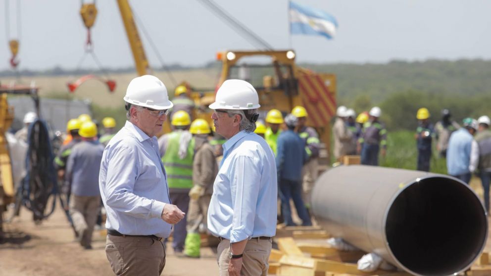 Alberto Fernández en el Gasoducto Presidente Néstor Kirchner: "Ésta es una obra central para el futuro energético de la Argentina".