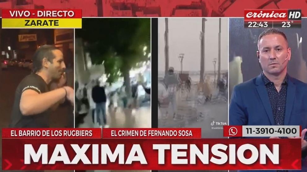 Los amigos de los rugbiers amenazaron al equipo de Cr�nica en Z�rate.