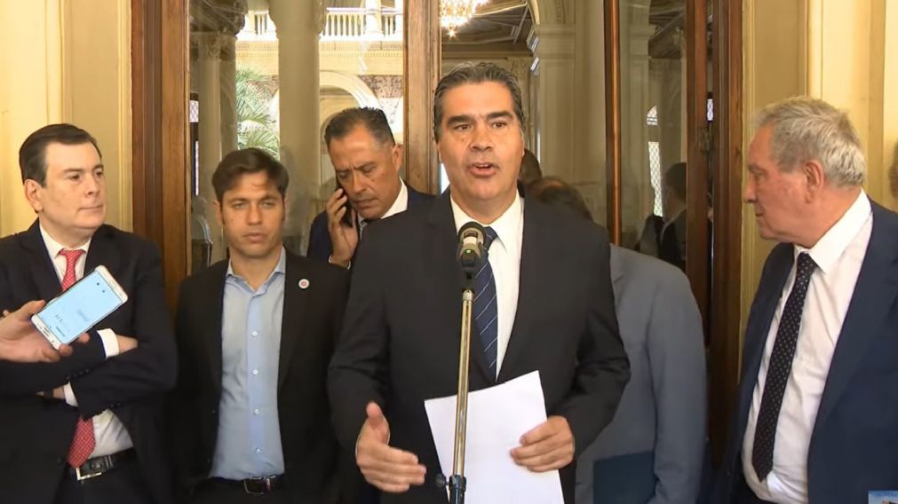 Los gobernadores Jorge Capitanich y Axel Kicillof ofrecieron una conferencia de prensa tras la reuni�n.
