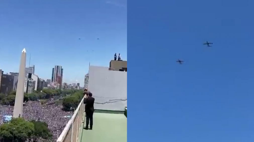 Los aviones pasaron alrededor de las 14.